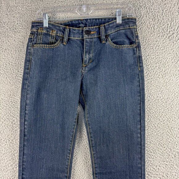 BCBG MAXAZRIA‎ Jeans Womens 28 Blue Denim May Fashion Slim Live Edge Hem 30"x29" - Picture 3 of 15